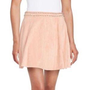 Suede Pink Skater Skirt Size M